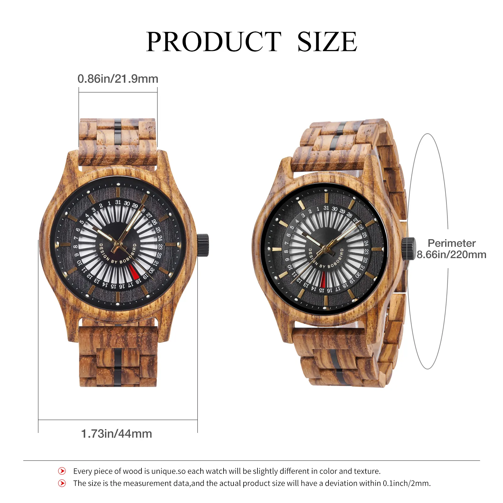 BOBO BIRD GT163 Men's Luxury Wooden Watch - Personalized Gift with Custom Engraving Options on Dial, Strap, and Box