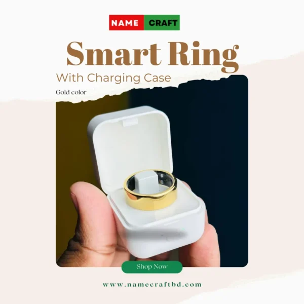 Fitness Tracking Smart Finger Ring Price in Bangladesh – Stylish and functional, this gold smart ring offers seamless iOS and Android compatibility, ensuring reliable performance for fitness enthusiasts and professionals alike.