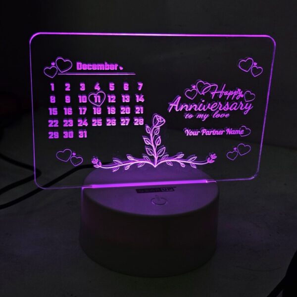 Customized Anniversary Love Calender with Partners Name & Date