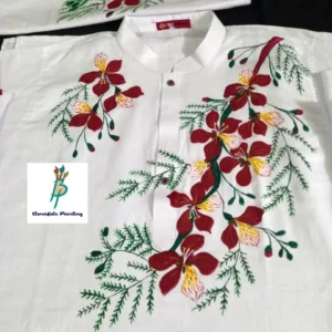 Hand-painted customized Panjabi with Aarong cotton, available in sizes 40, 42, and 44. Perfect for birthdays, anniversaries, and special occasions. Personalize with your own design at NAMECRAFTBD.COM